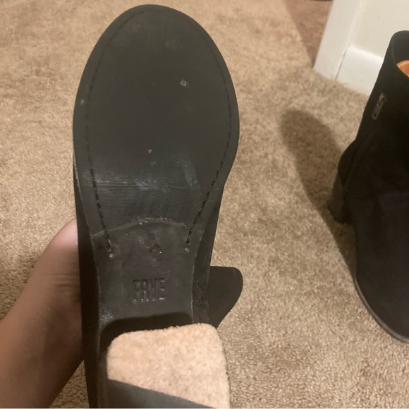 Frye Addie Mid Nubuck Black Suede Leather Boot - Picture 8 of 15